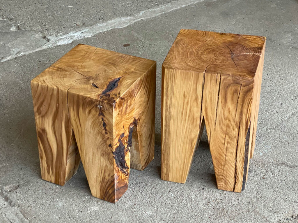 Massivholz-Hocker DENTA