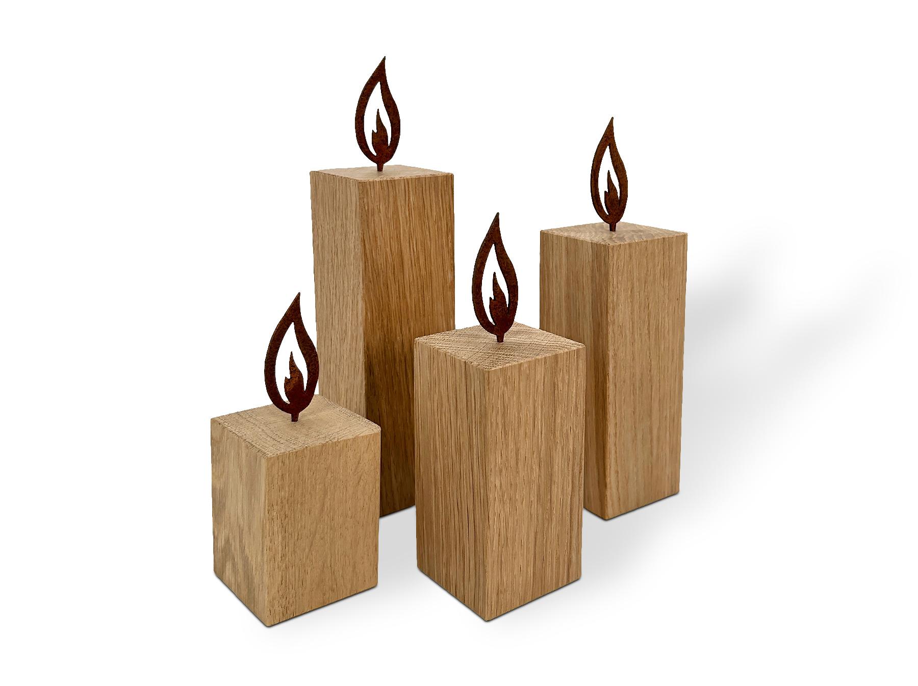 Holzkerzen-Set