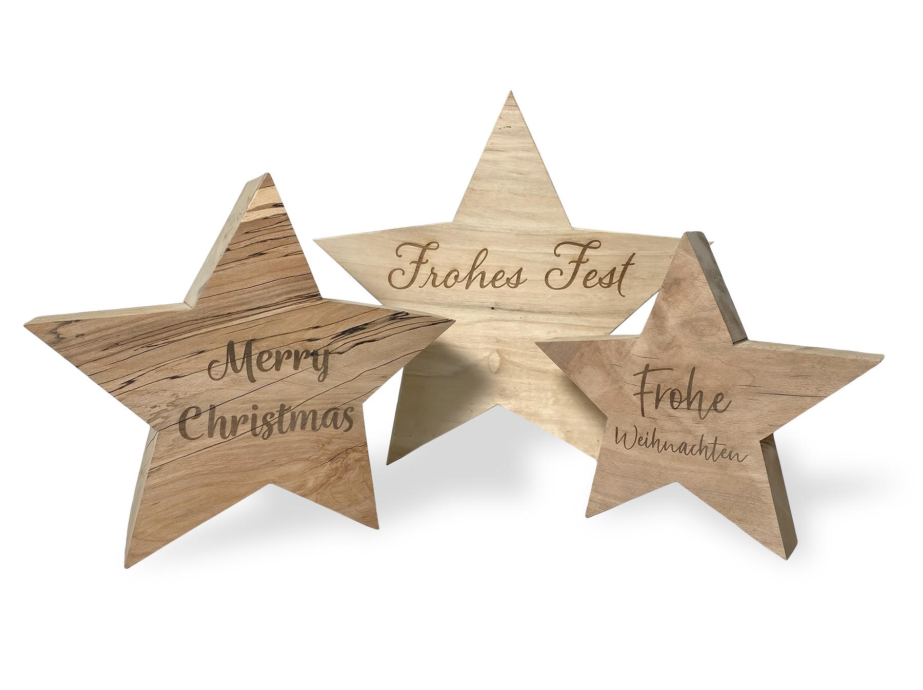 Stern mit Weihnachtsgravur
