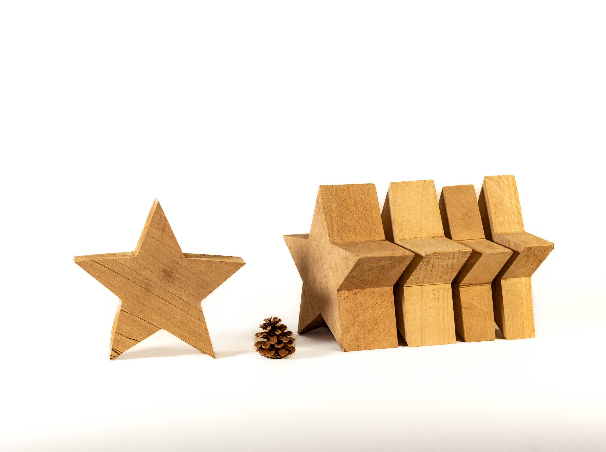 Massivholzsterne Dekosterne Weihnachtsdeko