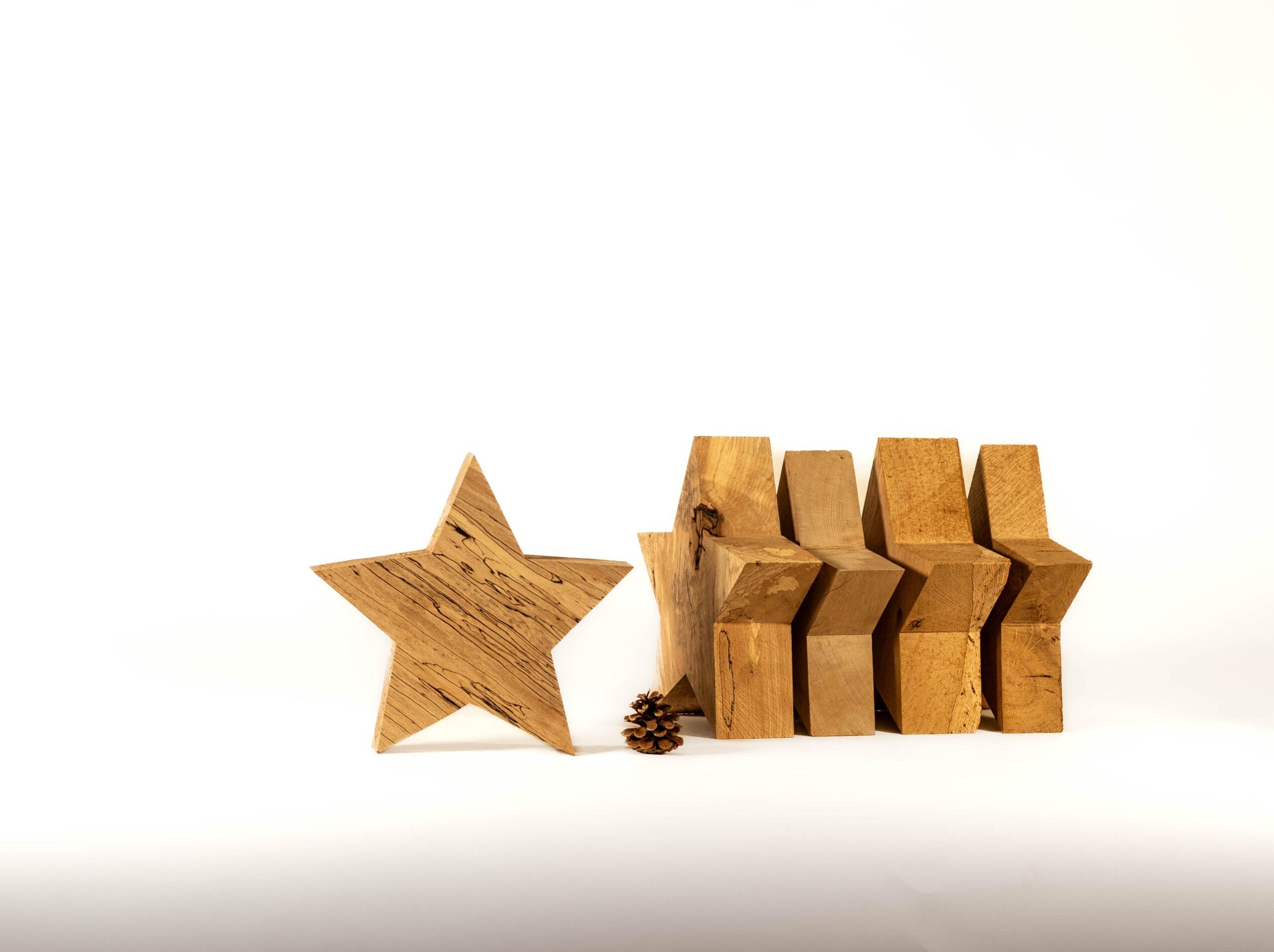 Massivholzsterne Dekosterne Weihnachtsdeko