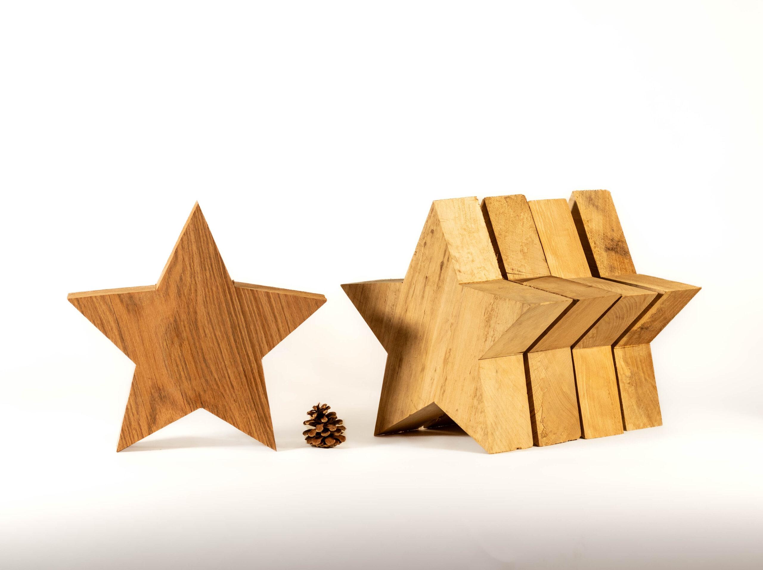 Massivholzsterne Dekosterne Weihnachtsdeko