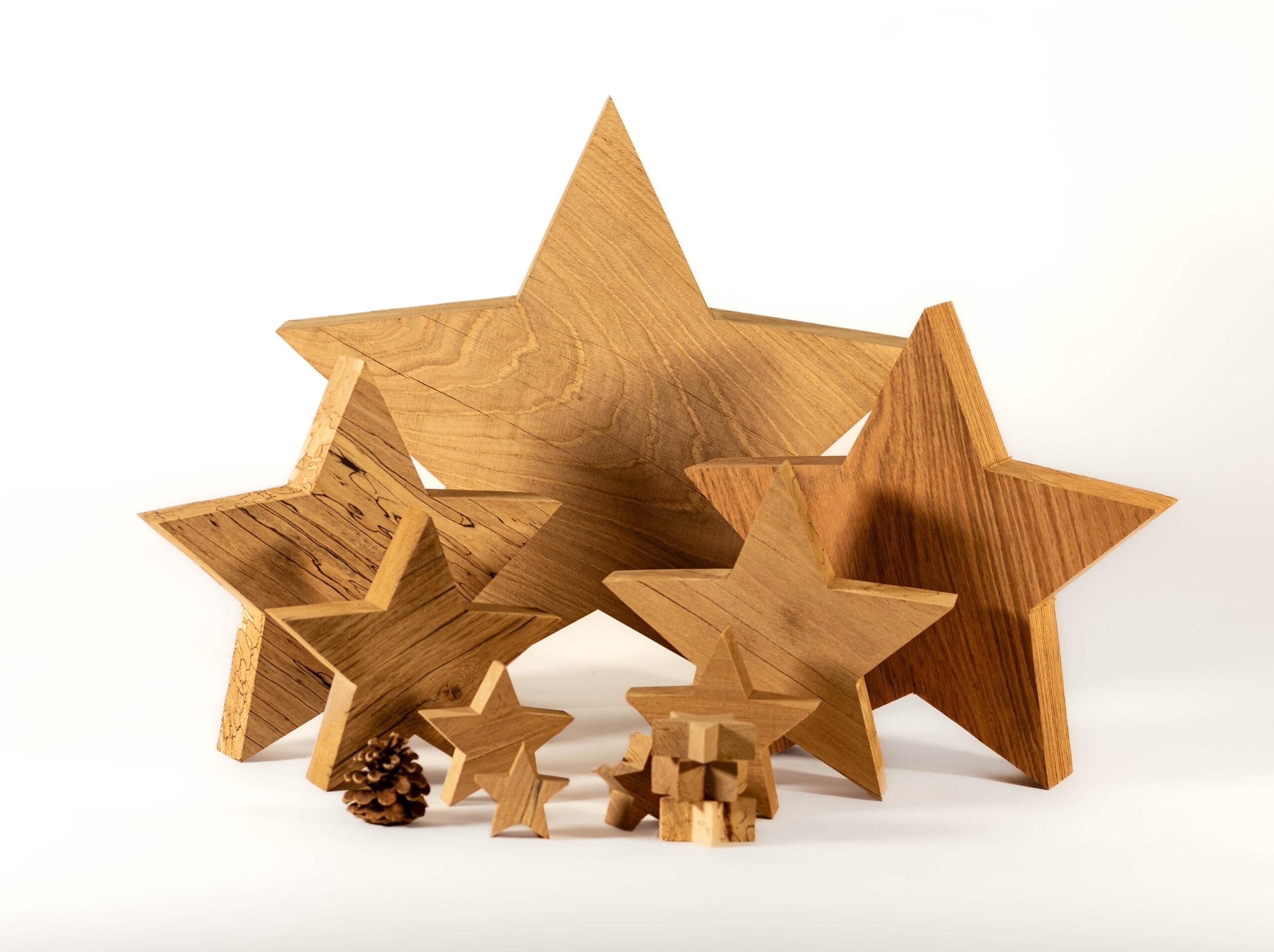 Massivholzsterne Dekosterne Weihnachtsdeko