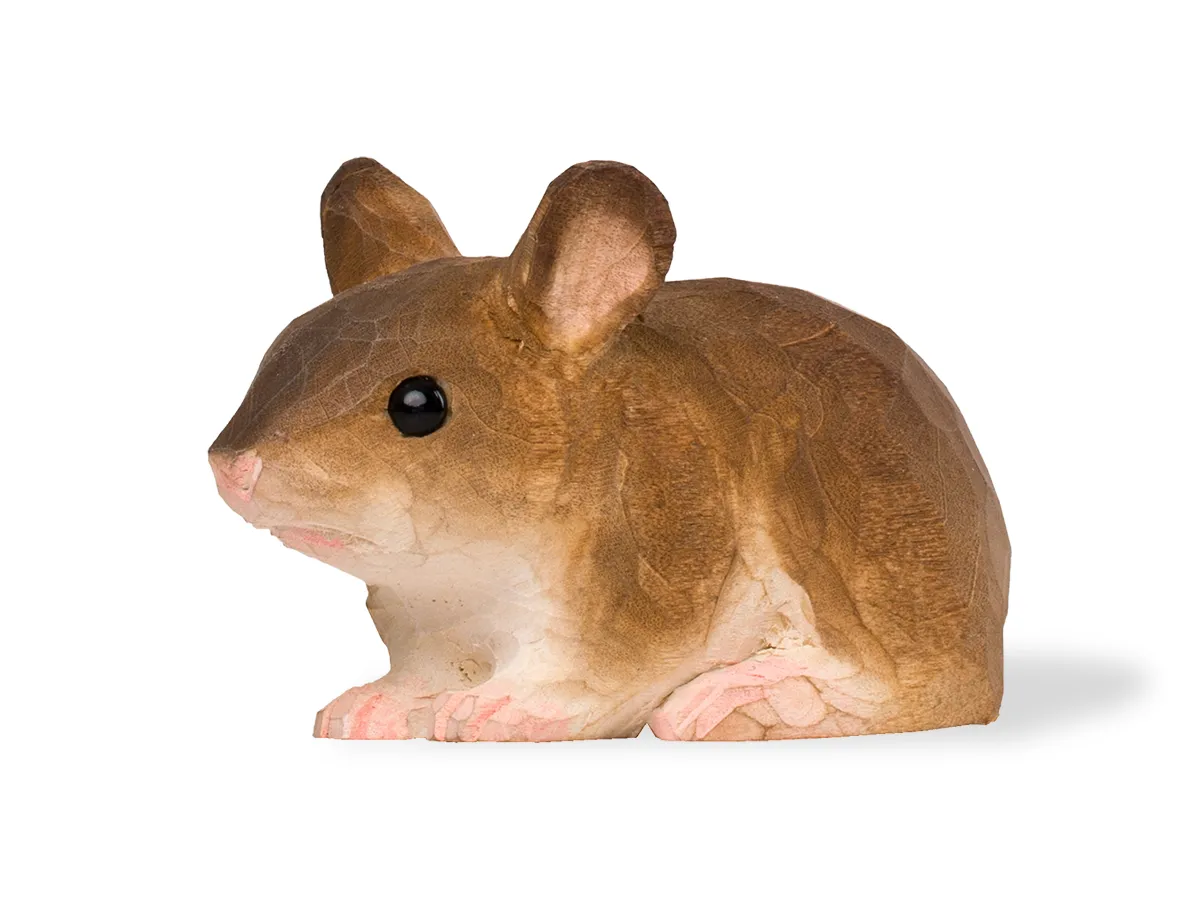 Handgeschnitzte Holzfigur Maus
