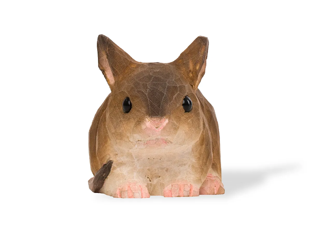 Handgeschnitzte Holzfigur Maus – Bild 3